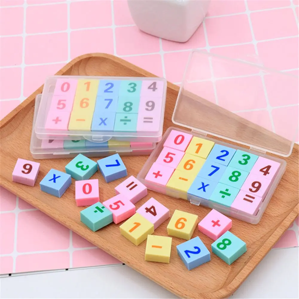 15 шт./кор. ластики с цифрами для детей милые резинки Kawaii Канцтовары подарок