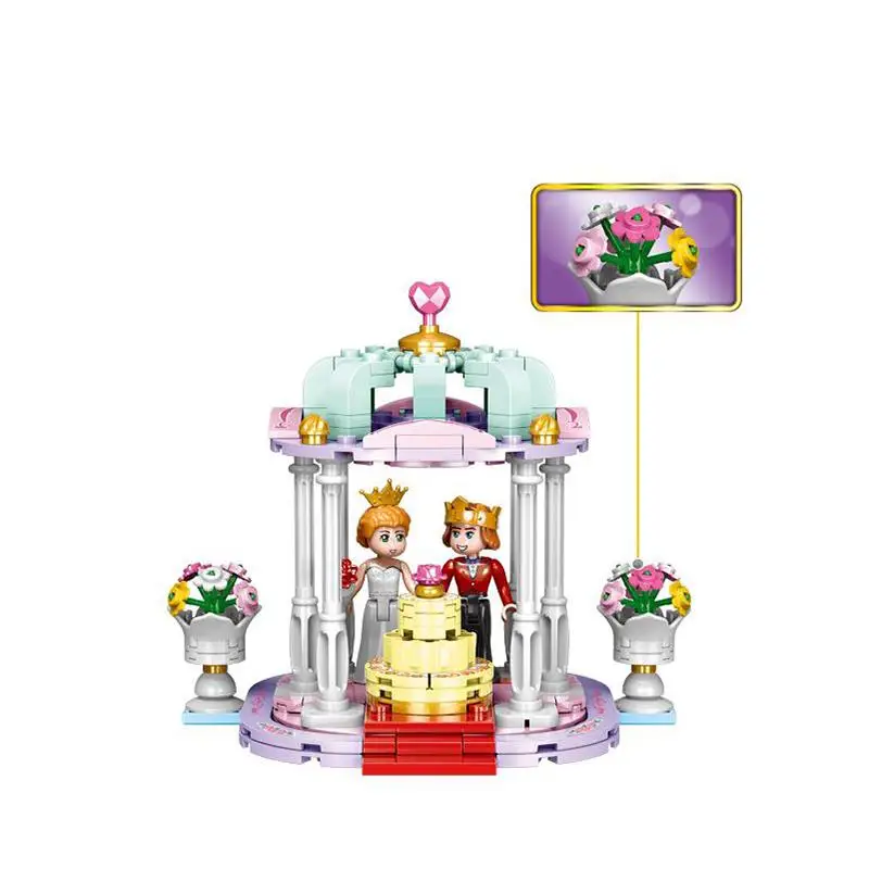 Принцесса серии девушки свадьба сцена собрать гранулы игрушки строительные