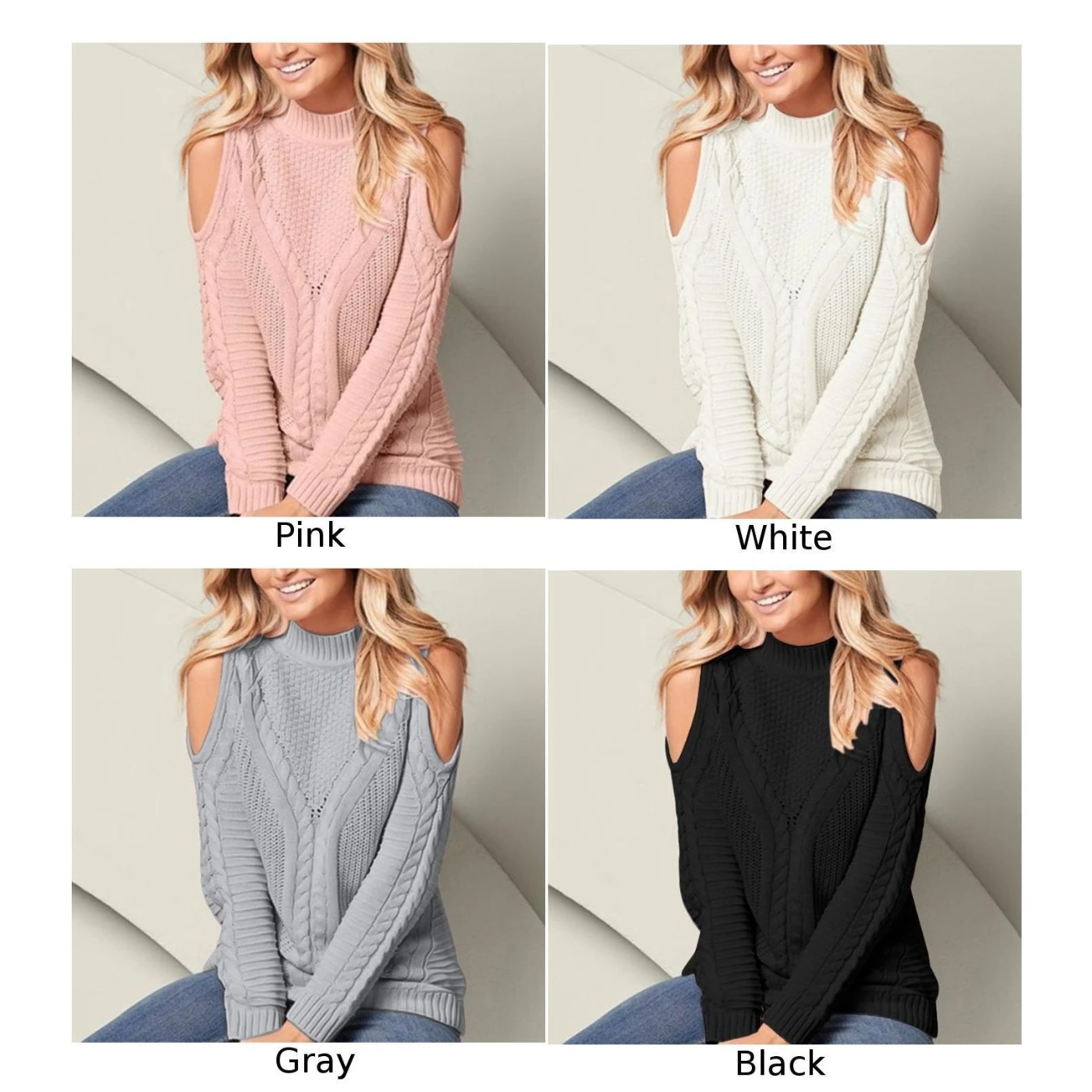 

2019 Fashion Womens Sweaters Pullover Long Sleeve Round Neck Casual Tops S~XL