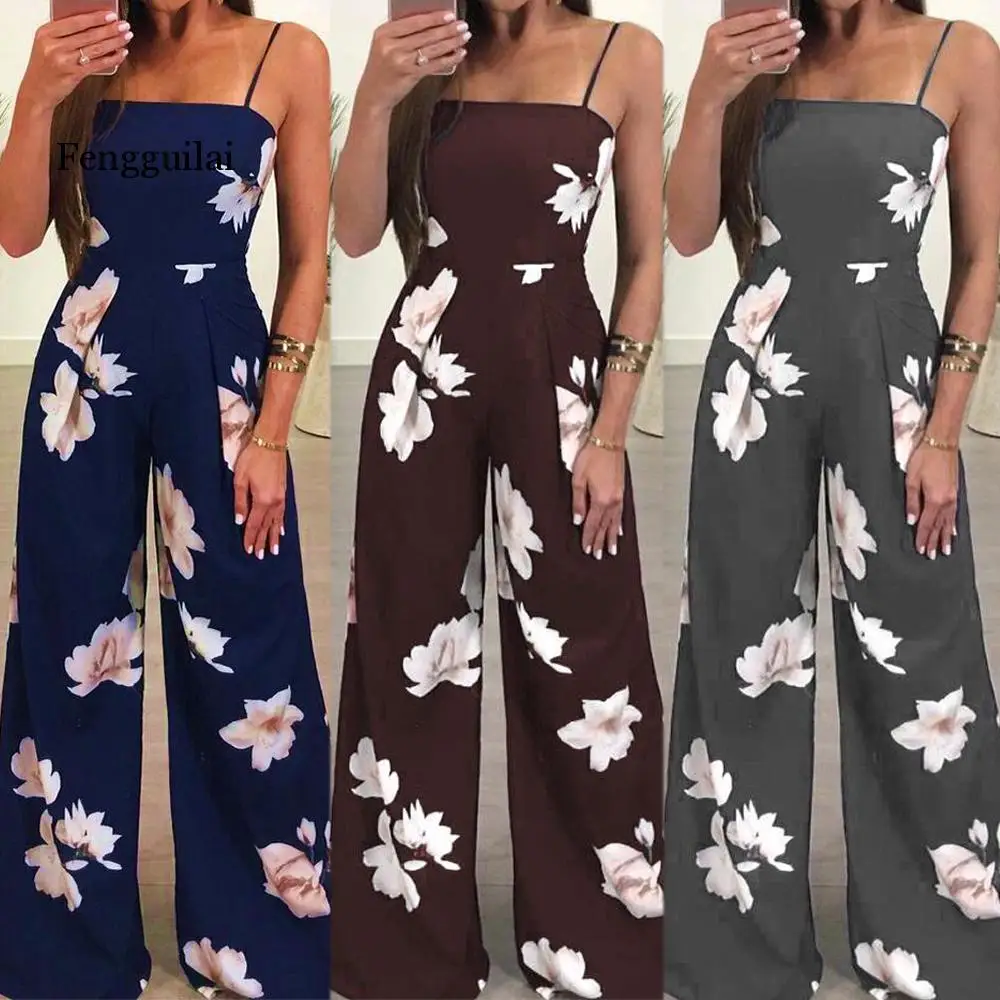 New Womens Summer Playsuit Romper Jumpsuit Ladies Sleeveless Casual Floral Print Sleeveless Fashion Jumpsuit 2020 Hot Plus Size