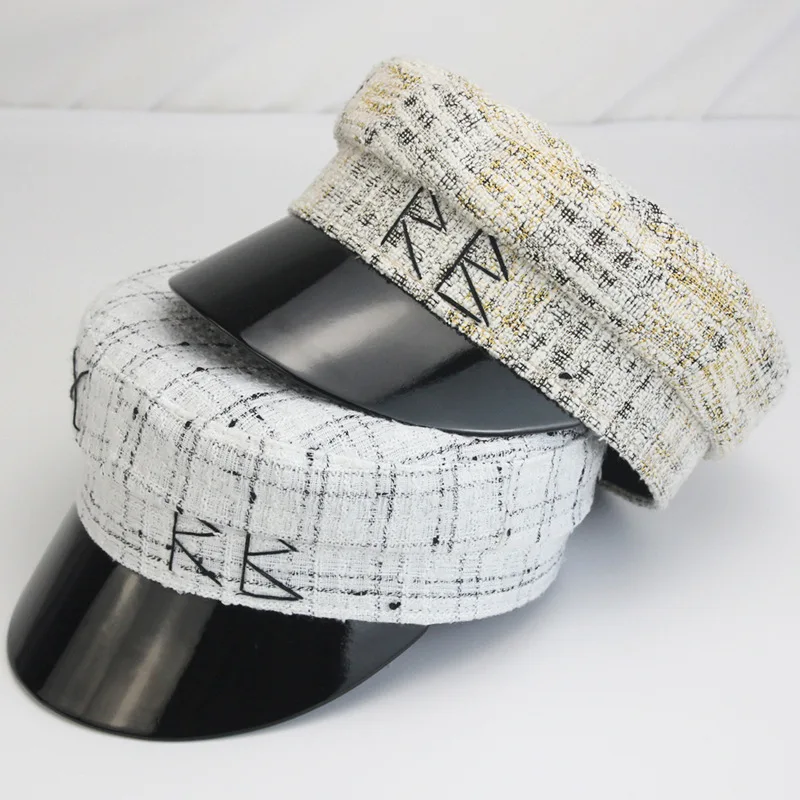 Fashion Women Wool Cotton Blend Berets Winter Autumn Octagonal Caps Stylish Artist Painter Newsboy Hats Black Grey Beret Hats