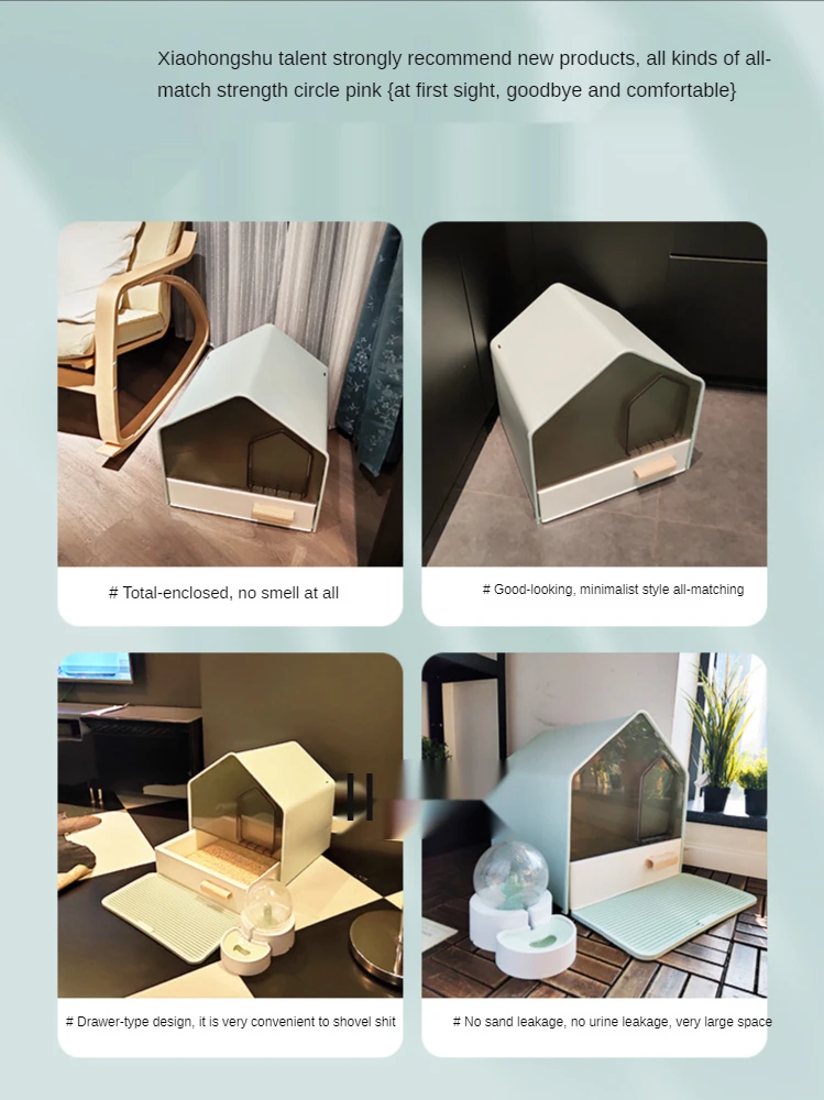 

Drawer Type Cat Litter Box Fully Enclosed Large House Deodorant Cat Litter Box Cat Supplies Cat Toilet Cat Litter Box