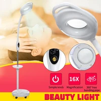 16x led wheel moving magnifier lamp makeup tattoo loupe cold magnifying light glass facial light skincare nail beauty tool
