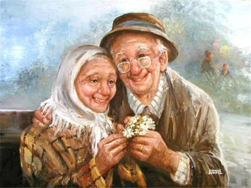 MIAODU Алмазная мозаика, алмазная вышивка, полный набор, сделай сам, алмазная живопись, вышивка крестиком, Кристальные круглые стразы для старой пары