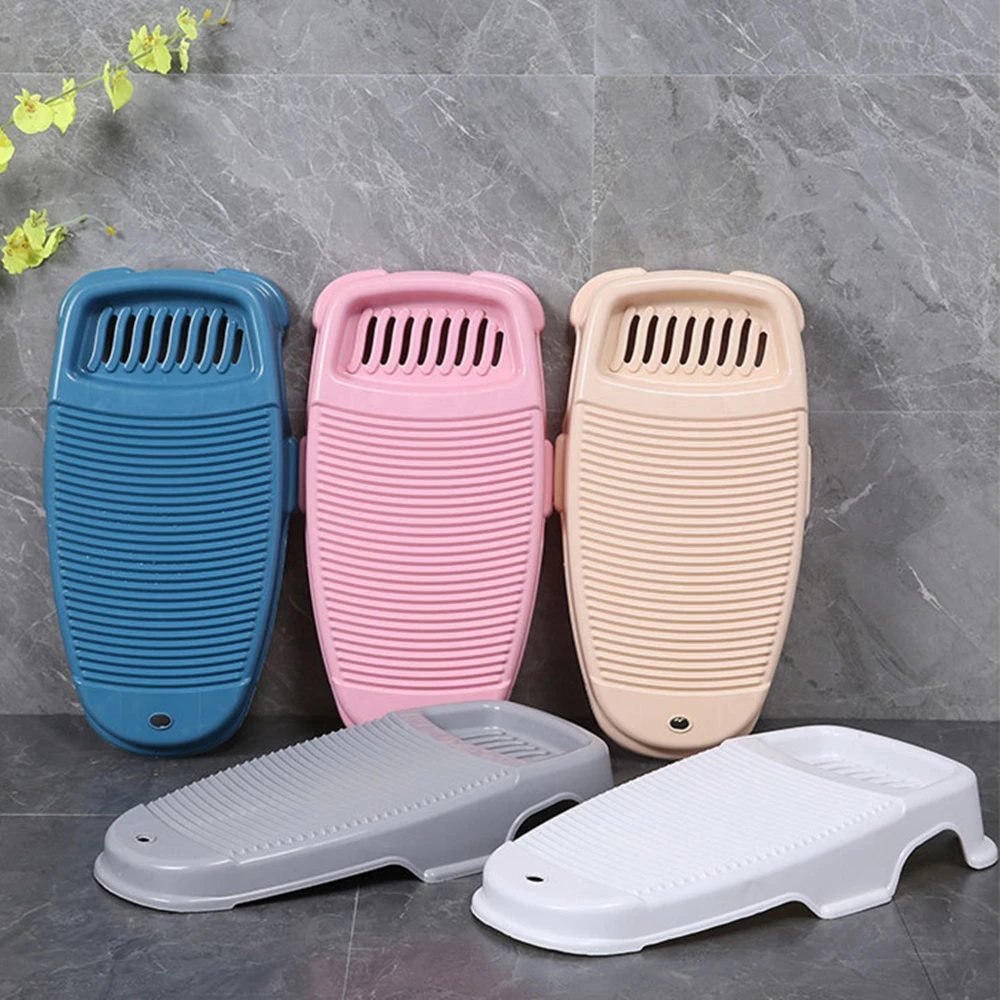 

Plastic Thicken Washboard with Soap Holder Box Portable Clothes Washing Board Bathroom Home Antislip Laundry Accessories