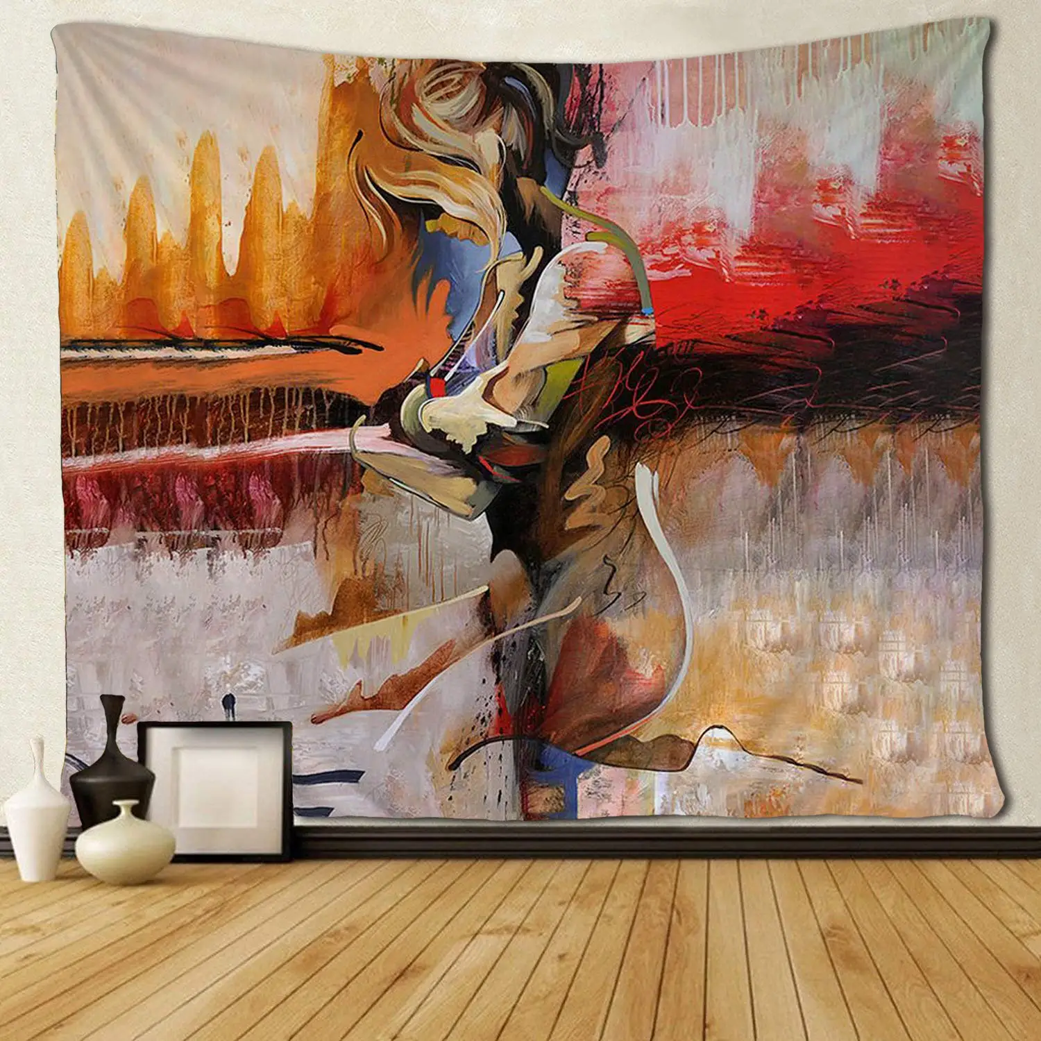 

Custom Colored Abstract Girl Art Tapestries Unique Art Decorations for Bedroom Living Room Dorm