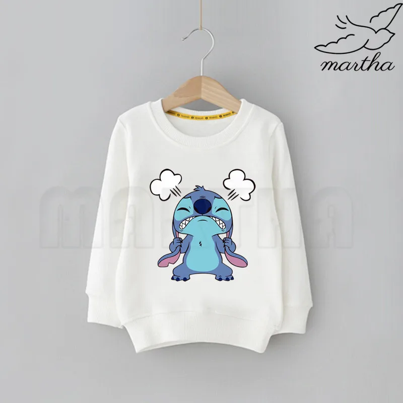 A Детский Милый Забавный свитер с героями мультфильмов «Angry Stitch», одноцветные кофты с капюшоном, модные толстовки с длинными рукавами для мальчиков и девочек - Цвет: A