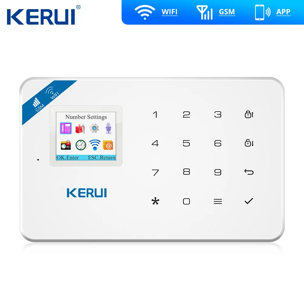KERUI W18 WIFI GSM SMS Home Burglar Security Alarm System Curtain Motion Sensor Wireless Solar Siren IP Camera GSM Alarm System