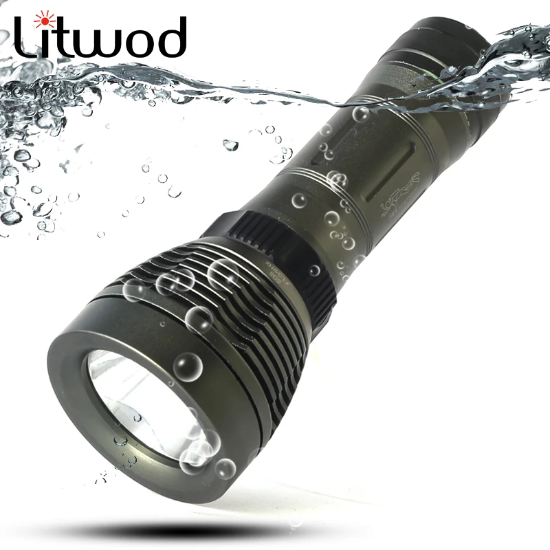 Litwod Z20D34 подводный светодиодный фонарь для дайвинга фонарик U3 T6 5000LM водостойкий