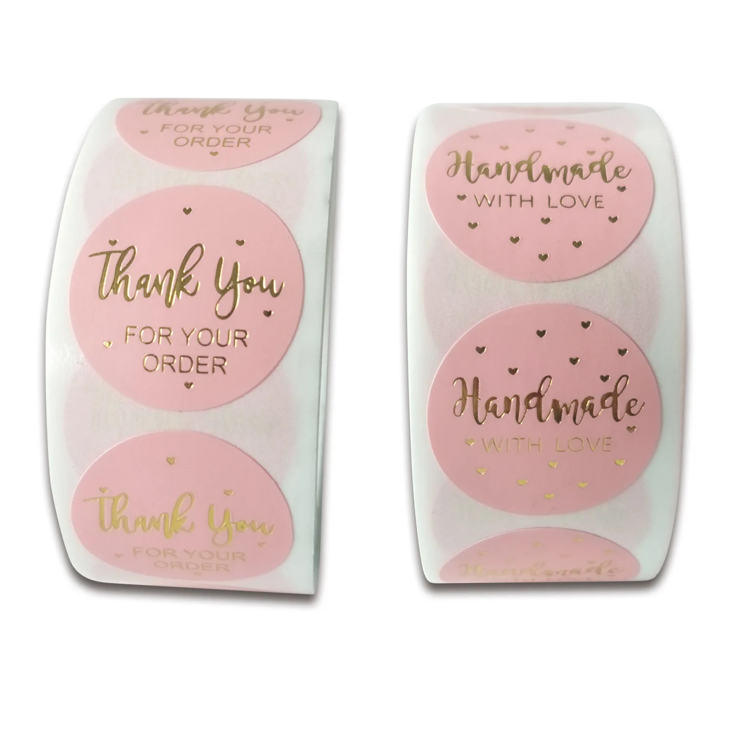 500pcs/roll 1/1.5 Inch Gold Foil Thank You Stickers Seal Labels For Handmade Jewelry Labels Paper Decoration Gift Card Box DIY
