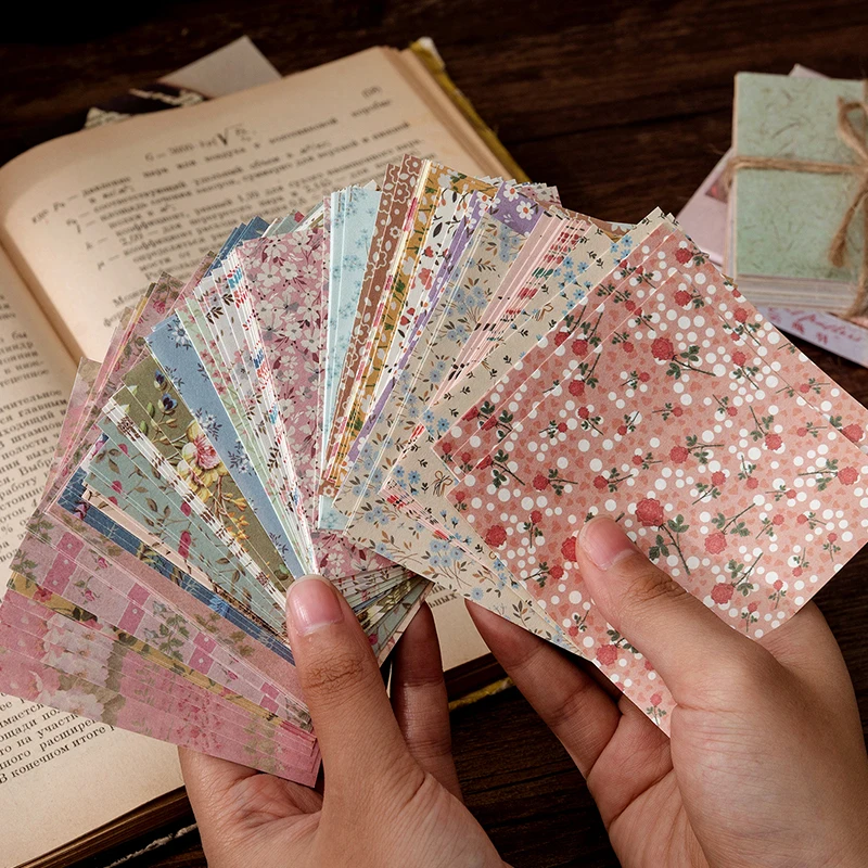 100Pcs Vintage Mottled Book Pages Material Paper Junk Journal Planner Craft Scrapbooking Decorative Diy Photo Albums - купить по