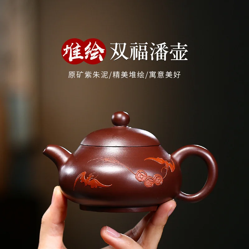 

Yixing сырая руда Новый Фиолетовый глиняный горшок знаменитый ручной работы двойной фупан чайник домашняя живопись грязи переводная картина ...