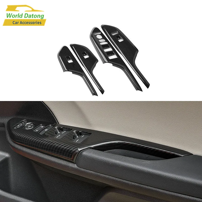 

4pcs Car Interior Armrest Window Lift Switch Button Cover Trim for Honda Civic 2016 2017 2018 2019 right hand drive