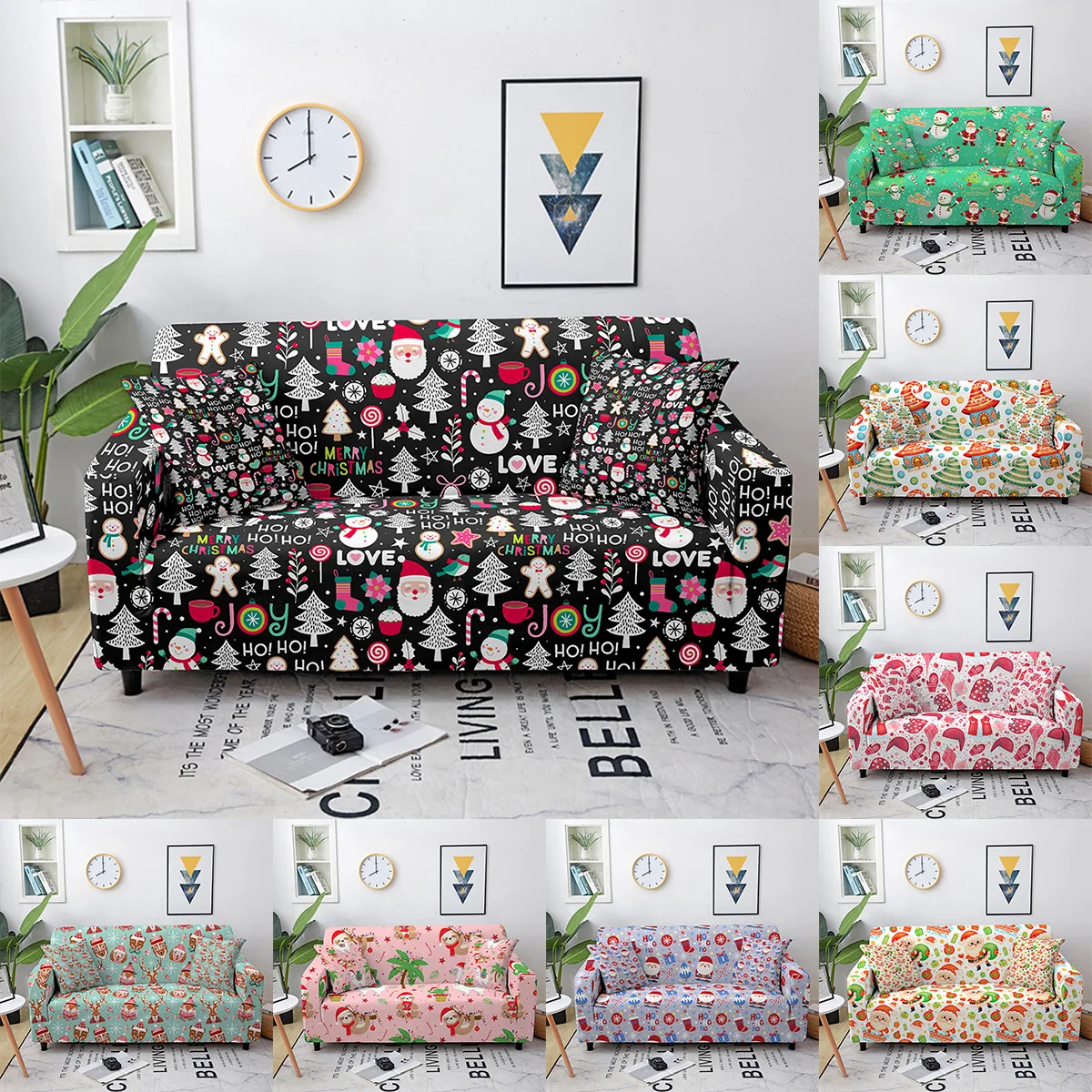 

Новое поступление, Рождественский чехол для дивана с узором в виде грибов, универсальный эластичный мягкий чехол для дивана, чехлы 8 цветов ...