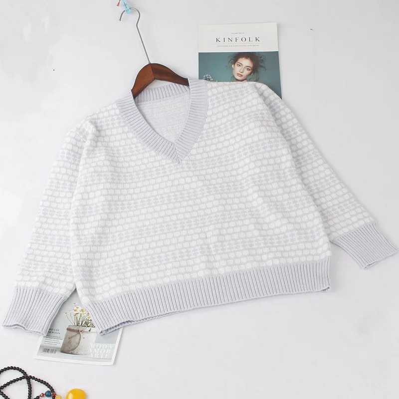 light blue GIGOGOU, толстый женский осенне-зимний пуловер, свитер, верхняя одежда, жаккардовый вязаный джемпер, повседневный теплый женский свитер, Топ - Цвет: light blue