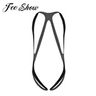 Мужской Цельный купальник, стринги, боди, стринги с вырезом на шее, сексуальное нижнее белье для геев, нагрудный ремень для тела