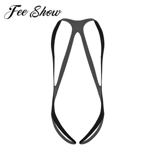 Мужской Цельный купальник, стринги, боди, стринги с вырезом на шее, сексуальное нижнее белье для геев, нагрудный ремень для тела