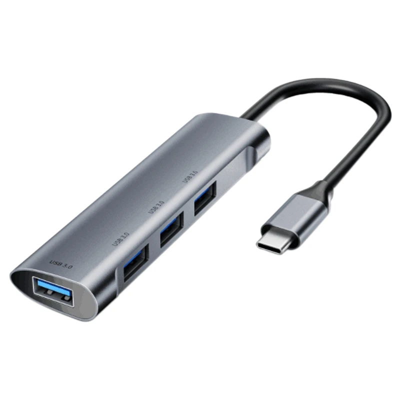 

4 in 1 HUB Type-C to 4-Port USB 3.0 Typec Hub Docking Station Adapter for PC Laptop
