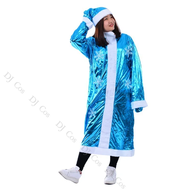 Костюм Санта Клауса Рождественский косплей голубой наряд Снежная