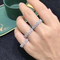 women rings flower shaped design with shiny cubic zirconia fashion accessories for party jewelry exquisite ring