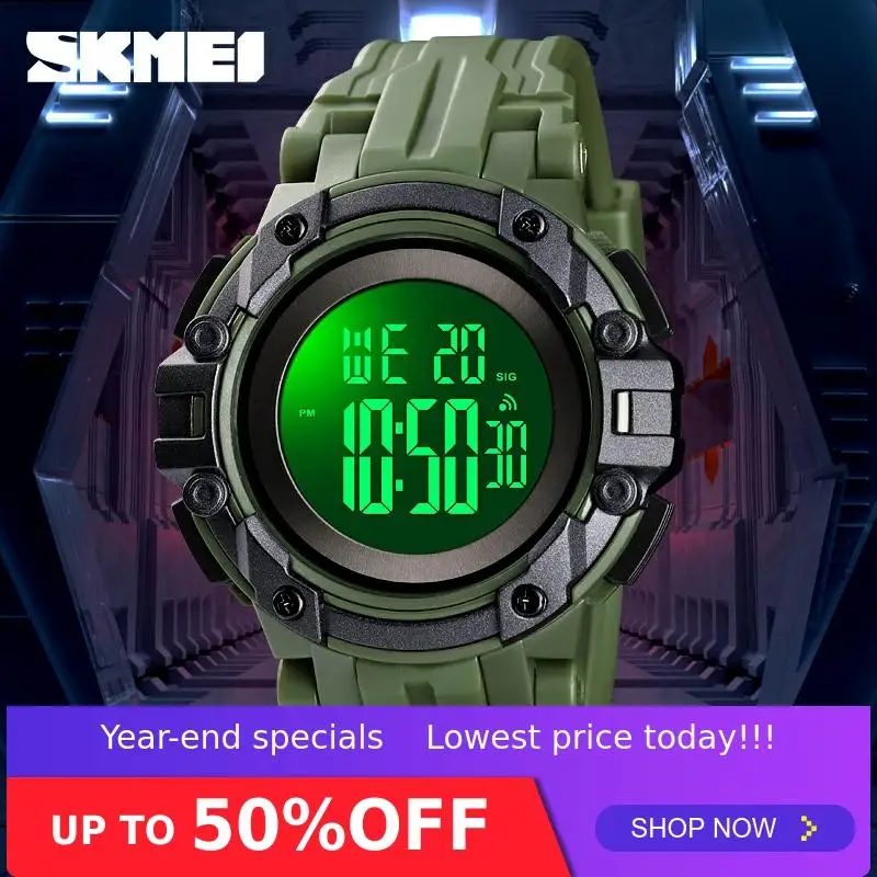 

SKMEI Men Digital Sport Watch Alarm Clock Armygreen Waterproof Luminous Display Man Watches Watch relogio masculino Fashion 1545