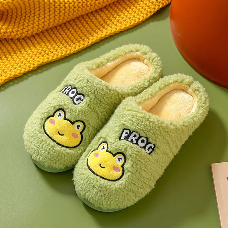 

Women Cotton Slippers Winter Warm Fur Indoor Slippers Ladies Cartoon House Slippes Cute Female Shoes Bedroom Women's Flat Shoes