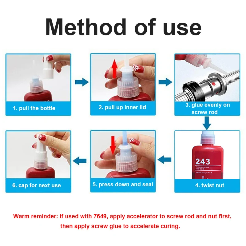 

50ML Sealing Screw Glue Retainer Locking Adhesive Metal Screw Anaerobic Adhesive 340 High Strength Screw Glue Anti-corrosion