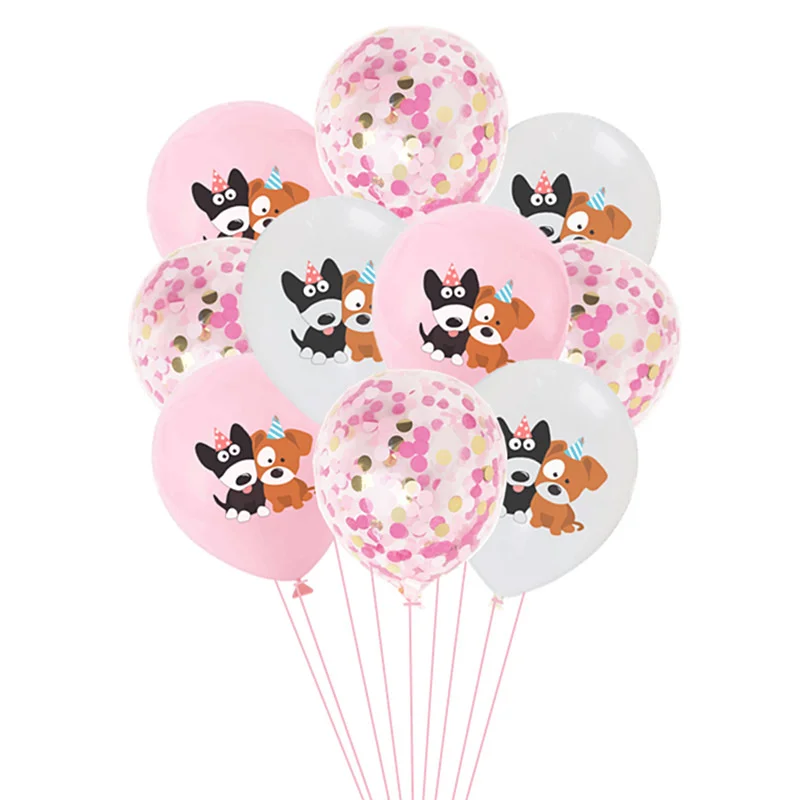 

10pcs cartoon dog latex balloon puppy pet party confetti balloon set children birthday party decoration balloon wholesale