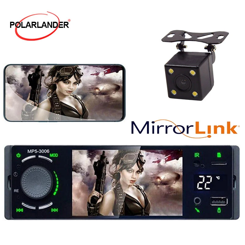 Mirrorlink Автомобильный мультимедийный MP5 плеер авторадио 1 Din Bluetooth Сенсорный экран USB TF температурный дисплей музыка u-диск USB подключение