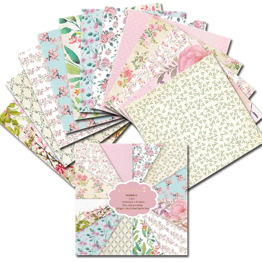 

6 inch Romantic Garden Sweet Love Hand Account Material DIY Photo Album Scrapbook Greeting Card Making Background Paper Flowers