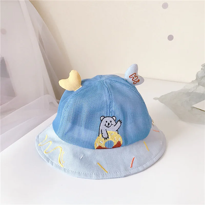 

Korean Style Children's hats Summer Mesh Cap Cartoon Animals Fisherman Basin Sun-Protection Bean