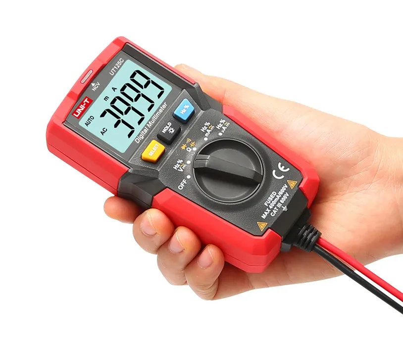 

handheld pocket digital multimeter AC/DC Voltage tester multimetro uni-t Amp Ohm Cap Hz NCV