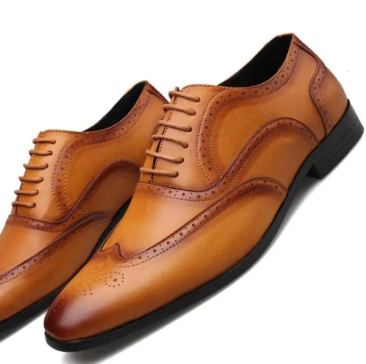 

2019 Size 38-48 Men Brogue formal shoes office social designer wedding luxury elegant male dress shoes A53-64