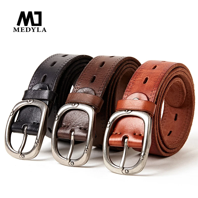 Cow Genuine Leather Luxury Strap Male Belts For Men New Fashion Classice Vintage Pin Buckle Men Belt High Quality Dropshipper