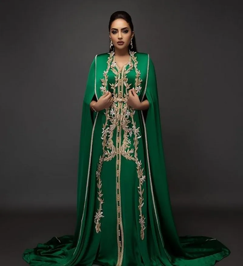 

Light Green Moroccan Caftans Evening Dresses Embroidery Appliques Elegant Long Formal Dress Dubai Arabic elbise abiye Party Dres
