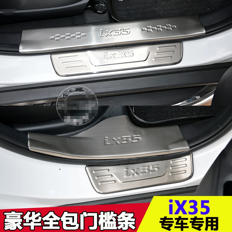 

Stainless steel door sill strip for 2010-17 HYUNDAI IX35 Threshold trim car styling welcome pedal Scuff plate cover film sticker