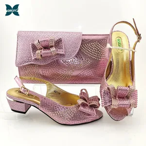 QSGFC Arican New Arrival Speical Narrow Band and Cross-tied Style Italian Design Ladies Shoe and Bag in Pakistan