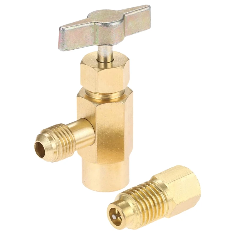 

Hot XD-R134A Self-Sealing Tank Faucet with R134A Fuel Tank Adapter 1/2 Inch Acme to 1/4 Inch SAE Refrigerator Bottle Opener