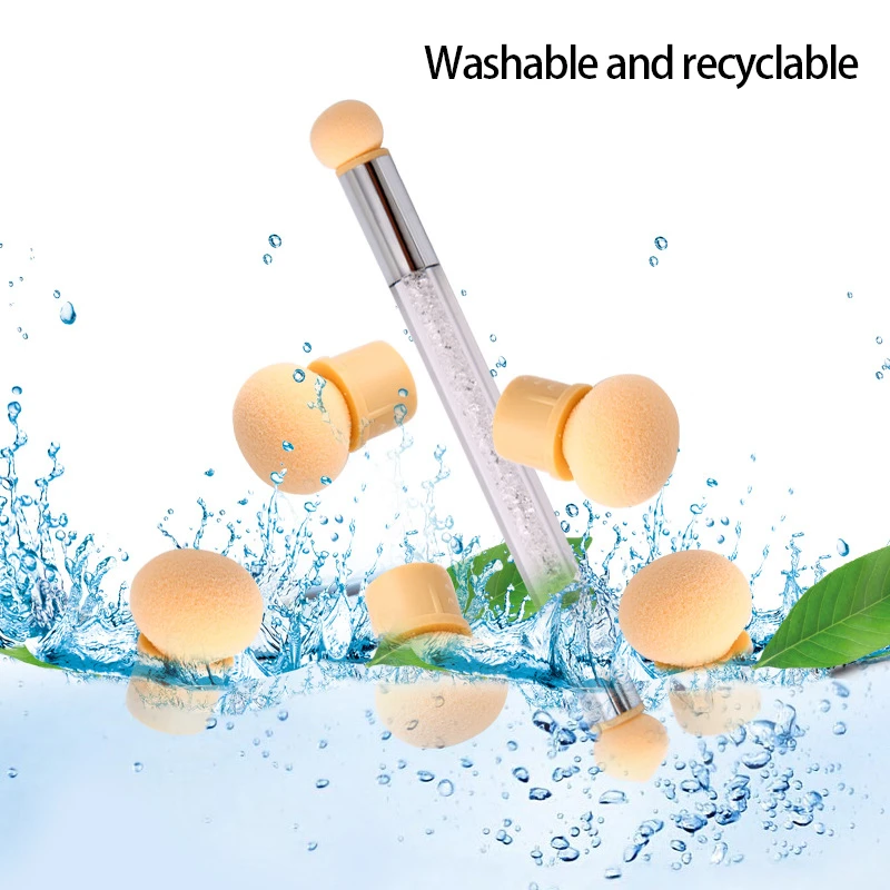 1 шт. острые круглые сменные насадки кисти для порошков градиентная ручка с