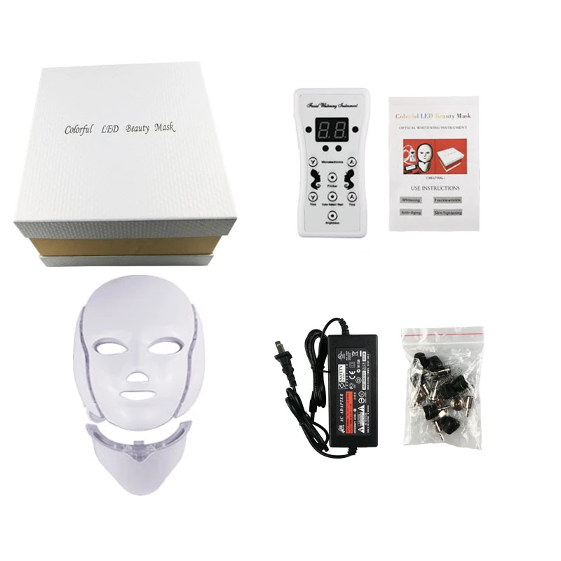 

Led seven color beauty treatment mask photon light skin care rejuvenation acne facial and neck Spa Beauty Instrument