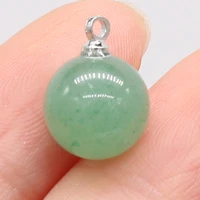 natural stone gem green aventurine ball pendant handmade crafts diy necklace bracelet earring jewelry accessories gift make