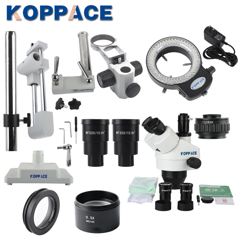 KOPPACE 3.5X-90X промышленный микроскоп 0 5 XCTV/1X CTV Тринокулярный Стерео двойной