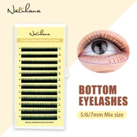natuhana bottom lashes 5mm 6mm 7mm j curl under false eyelashes individual natural short mink eyelash extension for makeup tools