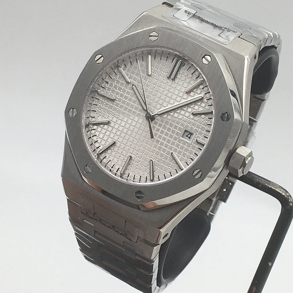 Мужские часы из нержавеющей стали с восьмиугольным циферблатом 42 мм|Мужские