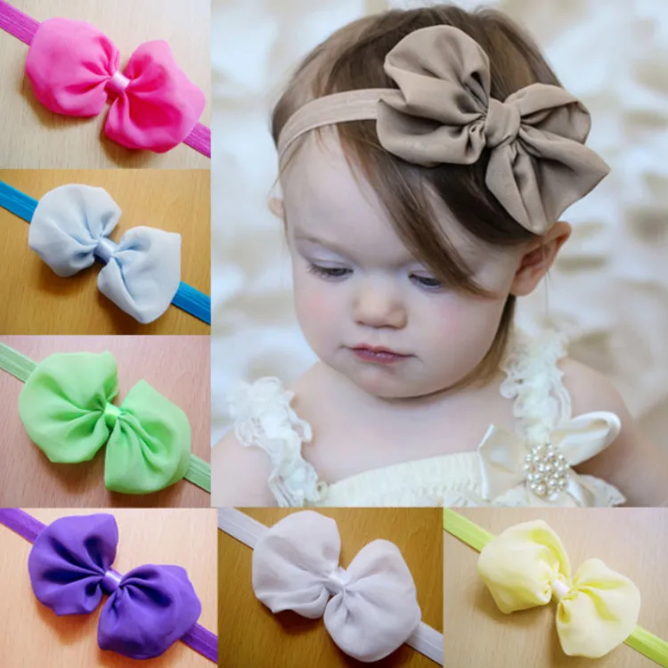 

Baby Ribbon Headband Toddler Infant Kids Hair Accessories Girl Newborn Bows bowknot bandage Turban tiara DIY Handmade