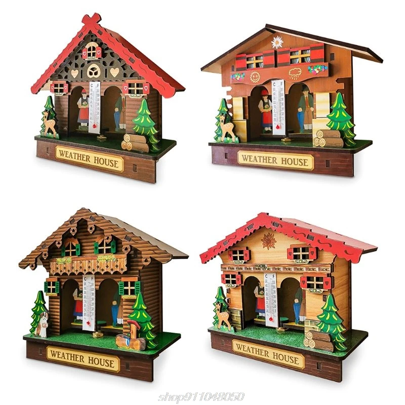 Креативный деревянный барометр термометр настенный гигрометр домашний декор D01