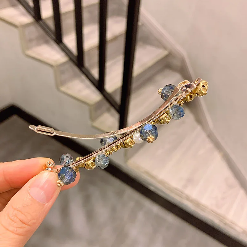 Заколка для волос с кристаллами пружинный зажим Южная Корея высококачественный