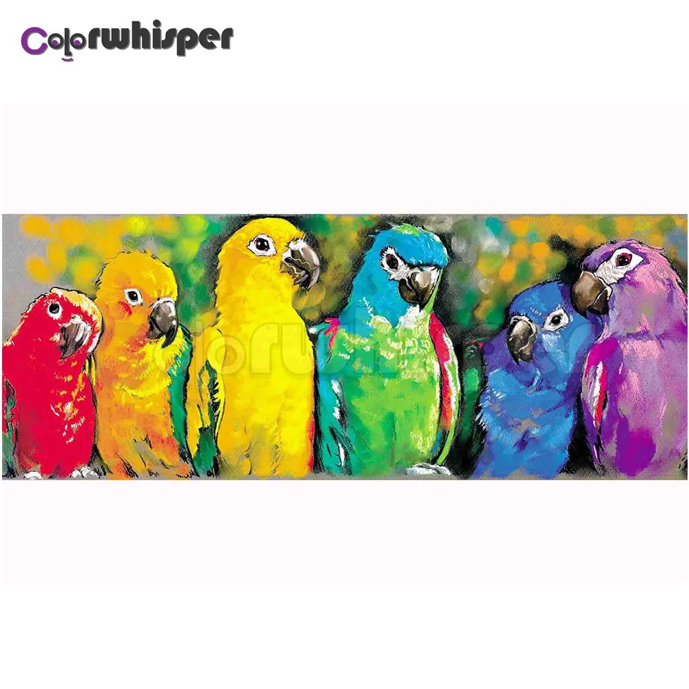 Алмазная живопись 5D полноразмерная/круглая картина из страз птица попугай