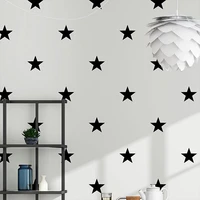 cute black and white star non woven wallpaper simple stylish boy girl bedroom dormitory background wall papers cartoon sticker