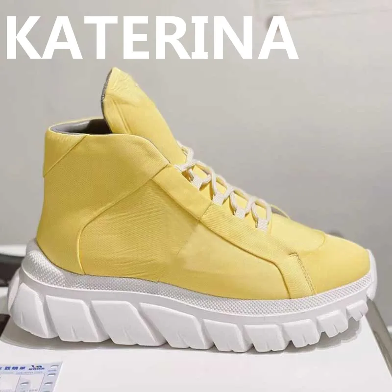 

Spring Autumn Platform Couple Sneakers Street Candy Color Lace Up Outdoor Sports Shoes Brand Breathable Shoes Lightweight